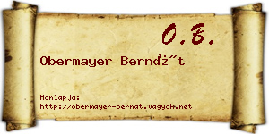Obermayer Bernát névjegykártya